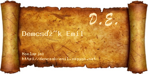 Demcsák Emil névjegykártya