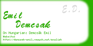 emil demcsak business card